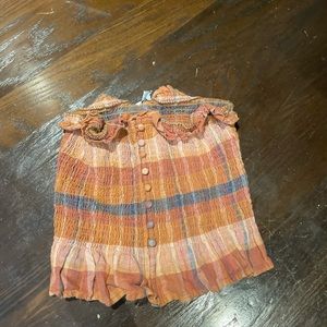 american eagle multicolor striped button tube top